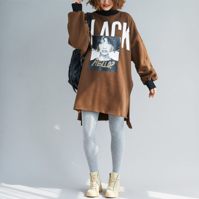 Buzo Oversized con Lettering de Largo Medio y Cuello Polera - Image 4