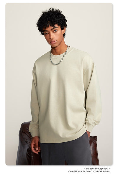 Camiseta Manga Larga Oversize para Hombre - Algodón Puro Otoño Invierno - Image 25