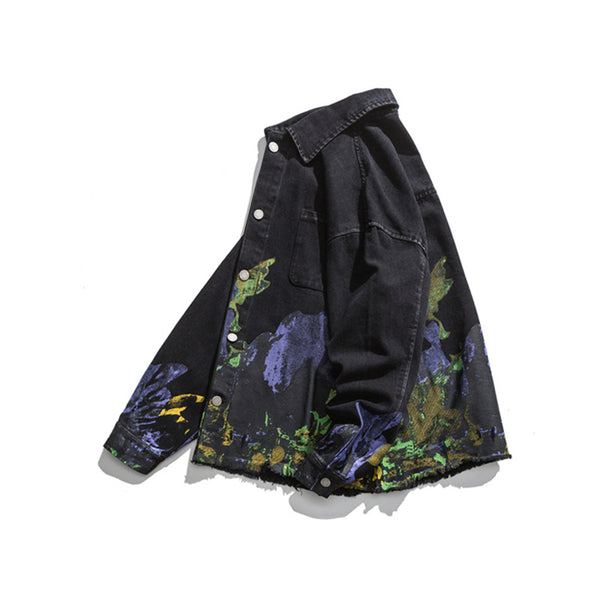 Chaqueta Suelta Estilo Retro con Estampado Artístico para Trabajo y Calle