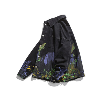 Chaqueta Suelta Estilo Retro con Estampado Artístico para Trabajo y Calle - Image 2