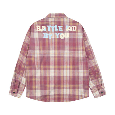 Camisa Cuadriculada Suelta de Manga Larga para Hombre - Image 2
