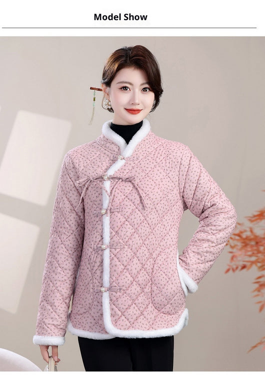 Chaqueta de Algodón Estilo Oriental con Cierre Diagonal e Impreso Floral - Image 13