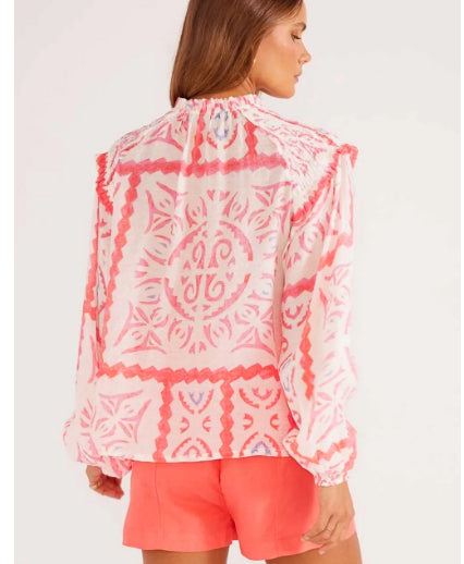 Camisa de Cuello Voluminoso Manga Corta - Image 2