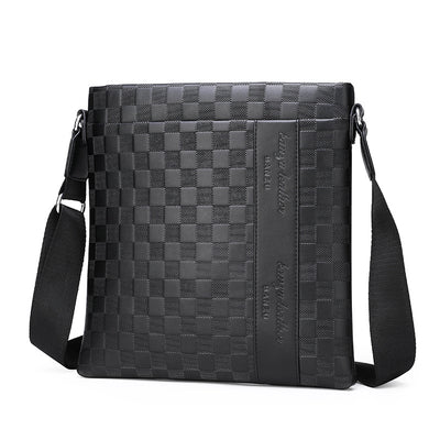 Bolsa Bandolera de Cuero para Hombre Estilo Business Casual Ajedrez - Image 4
