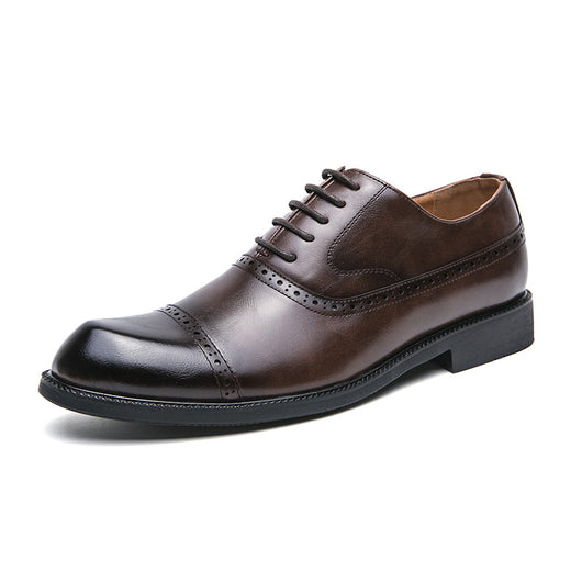 Zapatos de Cuero Puntiagudos Estilo Retro para Hombre Talla Grande - Image 5
