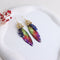 Misty Rain in Southern Personalized Design Simulation Cicada Wings Earrings Colorful Old Wings Golden