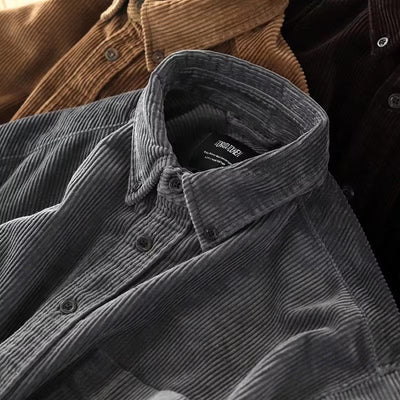 Camisa Cargo Vintage de Pana Suelta para Hombre - Image 9