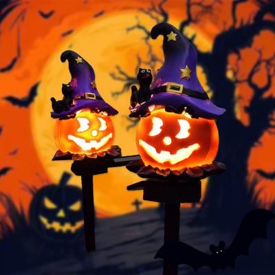 Linterna Solar de Calabaza Halloween - Decoración de Resina Artesanal para Jardín - Image 3