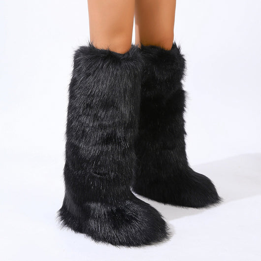 Botas Altas de Invierno con Forro Cálido y Suela Plana - Image 4
