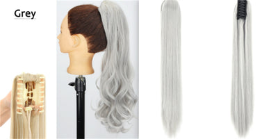 Peluca de Fibra Sintética con Clip Tipo Garra - Cabello Liso y Voluminoso - Image 31
