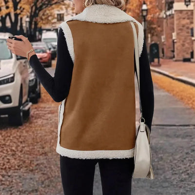 Chaleco de Lana Cordero Compuesto Mujer - Estilo Europeo Otoño Invierno