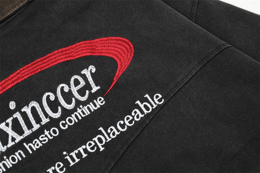 Chaqueta de Lona Retro con Cuello Solapa y Bordado de Alfabeto Americano - Image 28