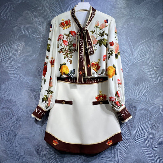 Vestido Camisero Estampado de Manga Larga - Conjunto Versátil