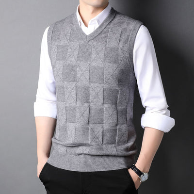 Chaleco Jacquard Texturizado para Hombre - Diseño Elegante en Colores Sólidos - Image 4