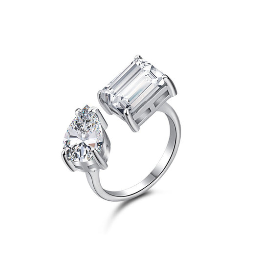 Anillo de Diamante de Alto Carbono en Plata de Ley Lujo - Image 10