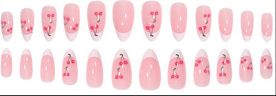 Uñas Postizas Almendra Cereza - Diseño Femenino y Duradero - Image 10