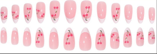 Uñas Postizas Almendra Cereza - Diseño Femenino y Duradero - Image 10