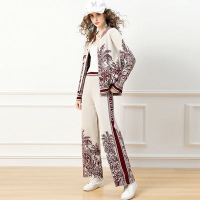 Conjunto de Dos Piezas: Cardigan Tejido y Pantalón Ancho - Image 3