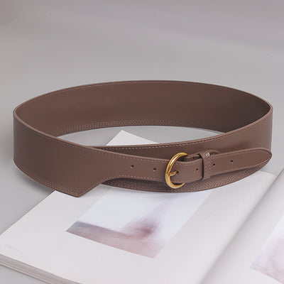 Cinturón de Cuero Grabado con Hebilla Japonesa Irregular para Mujer - Image 33