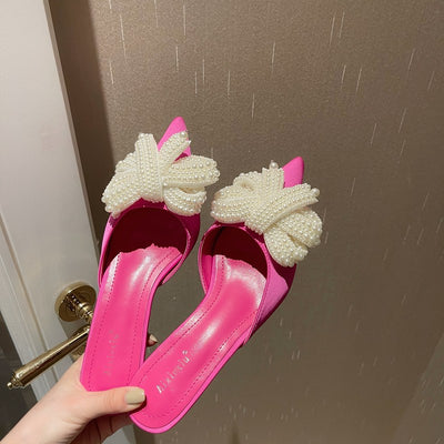 Sandalias Stiletto con Moño de Perlas - Image 2