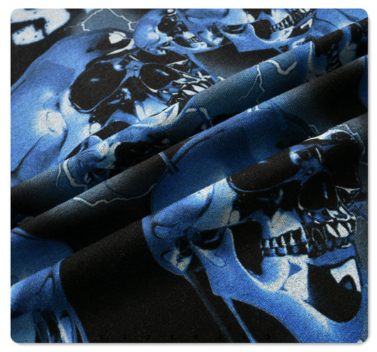 Playera Holgada de Algodón con Estampado de Calavera para Hombre - Image 16