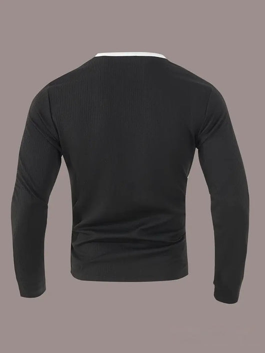 Sudadera Hombre Manga Larga Diseño Jacquard Patchwork Corte Holgado - Image 19