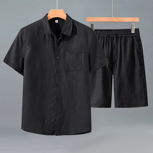 Camisa de Lino Manga Corta para Hombre - Traje Ejecutivo - Image 7