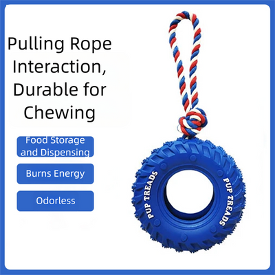 Juguete Interactivo para Perros Medianos y Grandes - Cuerda de Tracción con Llanta de Goma y Dispensador de Premios - Image 9