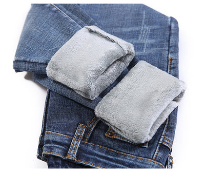 Jeans Térmicos Ajustados de Cintura Alta para Otoño e Invierno - Image 9
