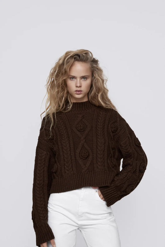 Suéter Corto Tejido para Otoño e Invierno - Base Versátil