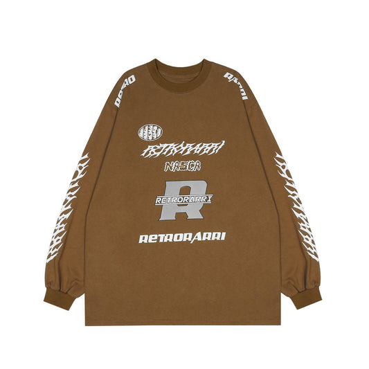 Playera de Algodón Manga Larga con Estampado de Letras para Hombre