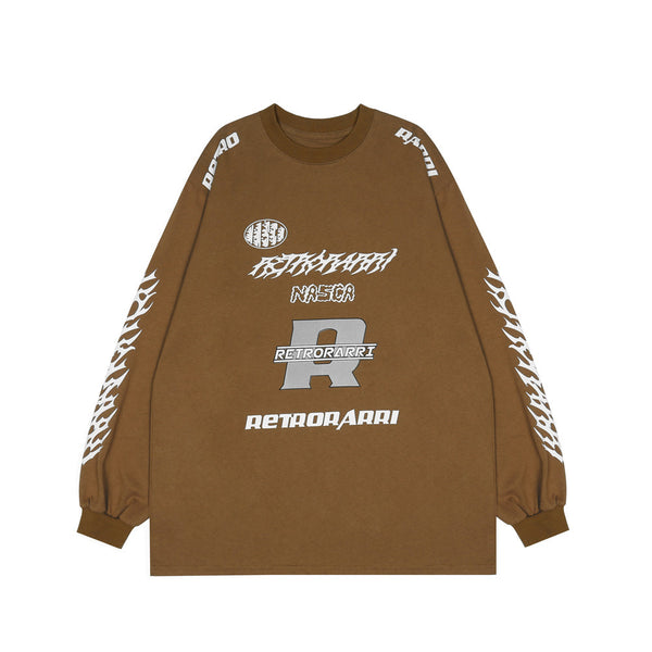 Playera de Algodón Manga Larga con Estampado de Letras para Hombre