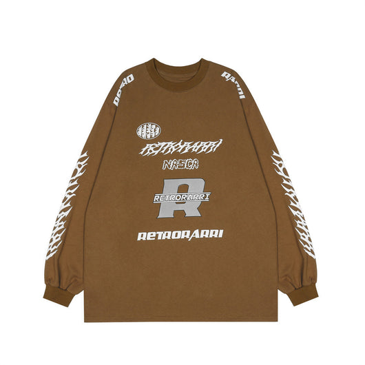 Playera de Algodón Manga Larga con Estampado de Letras para Hombre