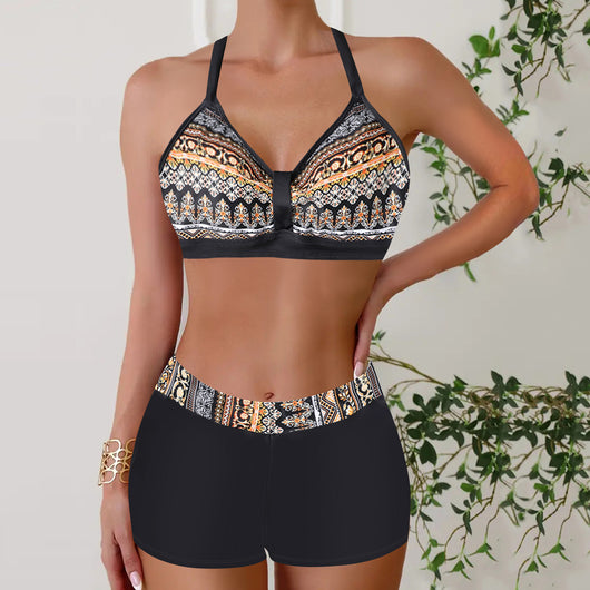 Bikini Reductor Estampado con Halter Ajustable para Mujer - Image 23