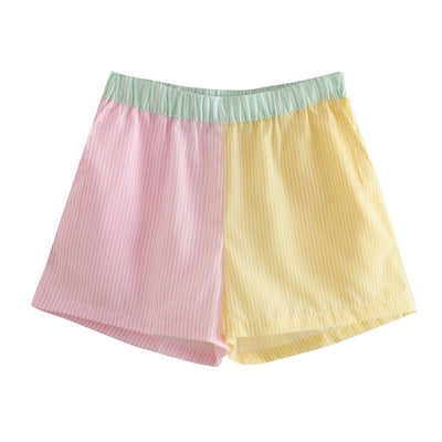 Pantalones de Cintura Alta con Rayas y Bloques de Color - Image 2