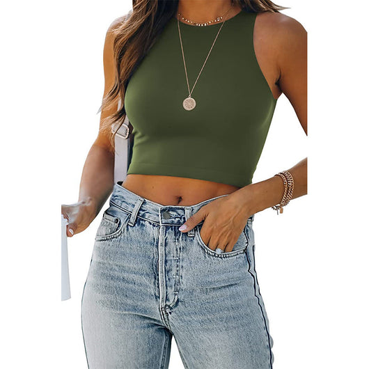 Musculosa Deportiva Cuello Redondo Estilo Europeo y Americano - Image 8