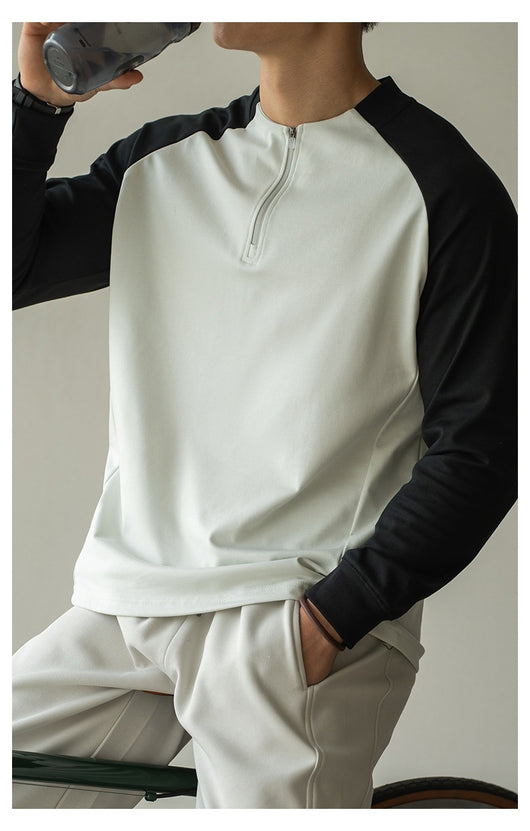 Playera Manga Larga con Cierre y Contraste de Colores para Hombre - Image 25