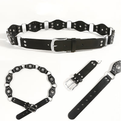 Cinturón Vintage Unisex con Hebilla de Metal Remachado - Estilo Punk Hip Hop - Image 32