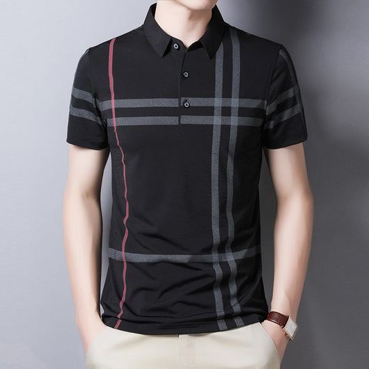 Polo Rayas Verano Hombre Slim Fit Streetwear Manga Corta - Image 8