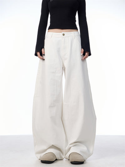 Pantalón Blanco Ancho de Pierna Recta Casual y Suelto - Image 18