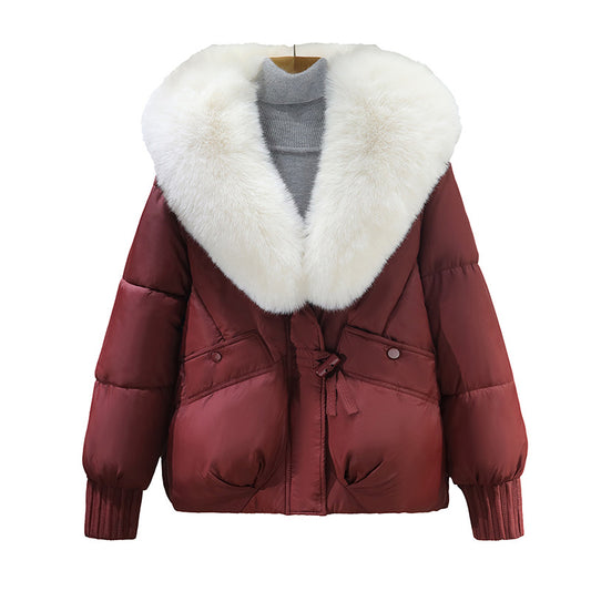 Abrigo de Lujo Coreano con Cuello de Pelaje - Cálido y Elegante - Image 2