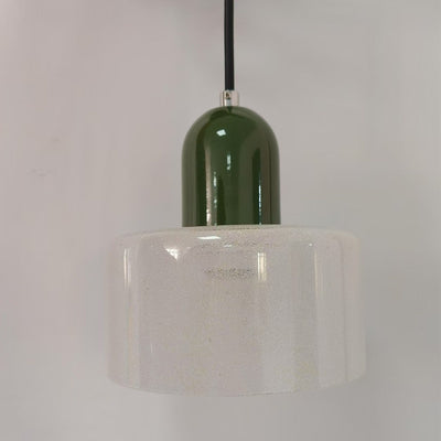 Lámpara Colgante de Cristal Arenado Estilo Retro Mid-Century - Image 10