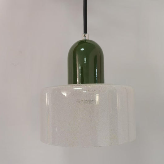 Lámpara Colgante de Cristal Arenado Estilo Retro Mid-Century - Image 10