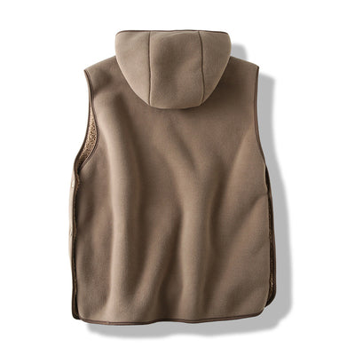 Chaleco Acolchado con Capucha y Botones Laterales - Diseño Reversible de Terciopelo - Image 21