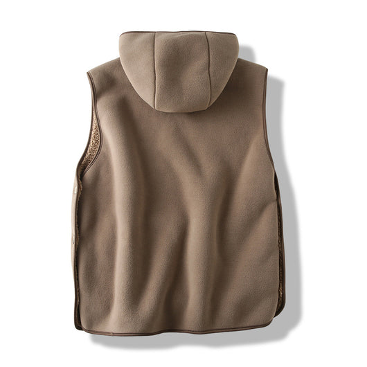 Chaleco Acolchado con Capucha y Botones Laterales - Diseño Reversible de Terciopelo - Image 21