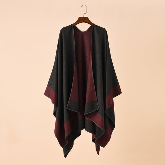 Poncho Cálido de Color Sólido para Viajes - Primavera, Otoño e Invierno - Image 22