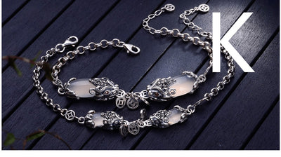 Pulsera de Valentía en Plata con Granate, Calcedonia y Ágata - Image 21