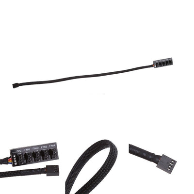 Cable Divisor Splitter PWM de 1 a 5 para Ventiladores de PC (4 Pines, Mallado) - Image 9