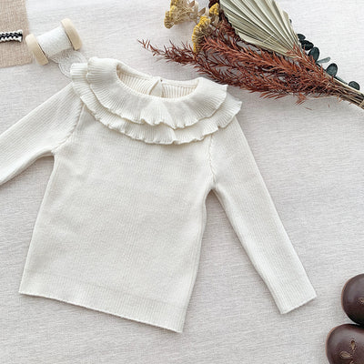 Suéter Calado para Niña con Rayas Hundidas y Elástico Alto - Image 2