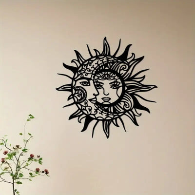 Adorno Metálico Sol y Luna con Diseño Geométrico - Image 3